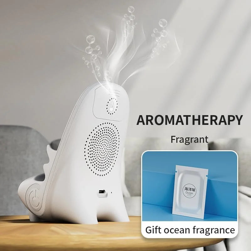 Incarcator Wireless cu Încărcare Rapidă, Suport Telefon Multifuncțional, Mini Stație cu Difuzor și sistem de parfum.